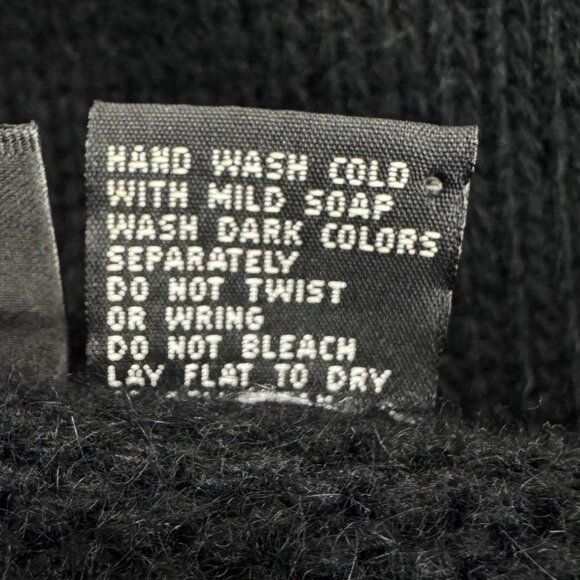 Paul Harris Lambswool Cardigan Sweater Black Cable Knit Womens Size M - Picture 9 of 9